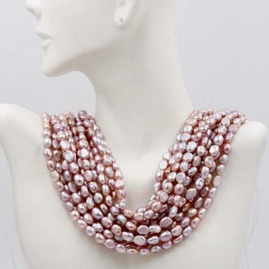 Pastel Violet Pearl Beaded Strand - Taj Mahal Gems