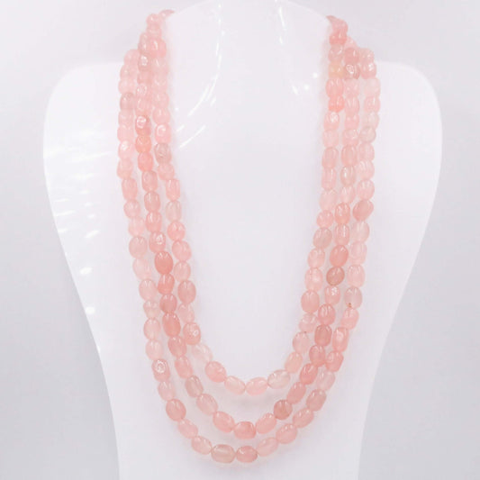 Peach Quartz Beaded Necklace - Taj Mahal Gems