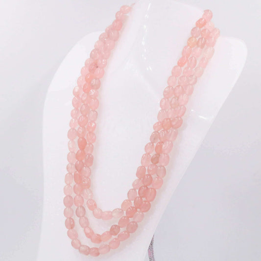 Peach Quartz Beaded Necklace - Taj Mahal Gems
