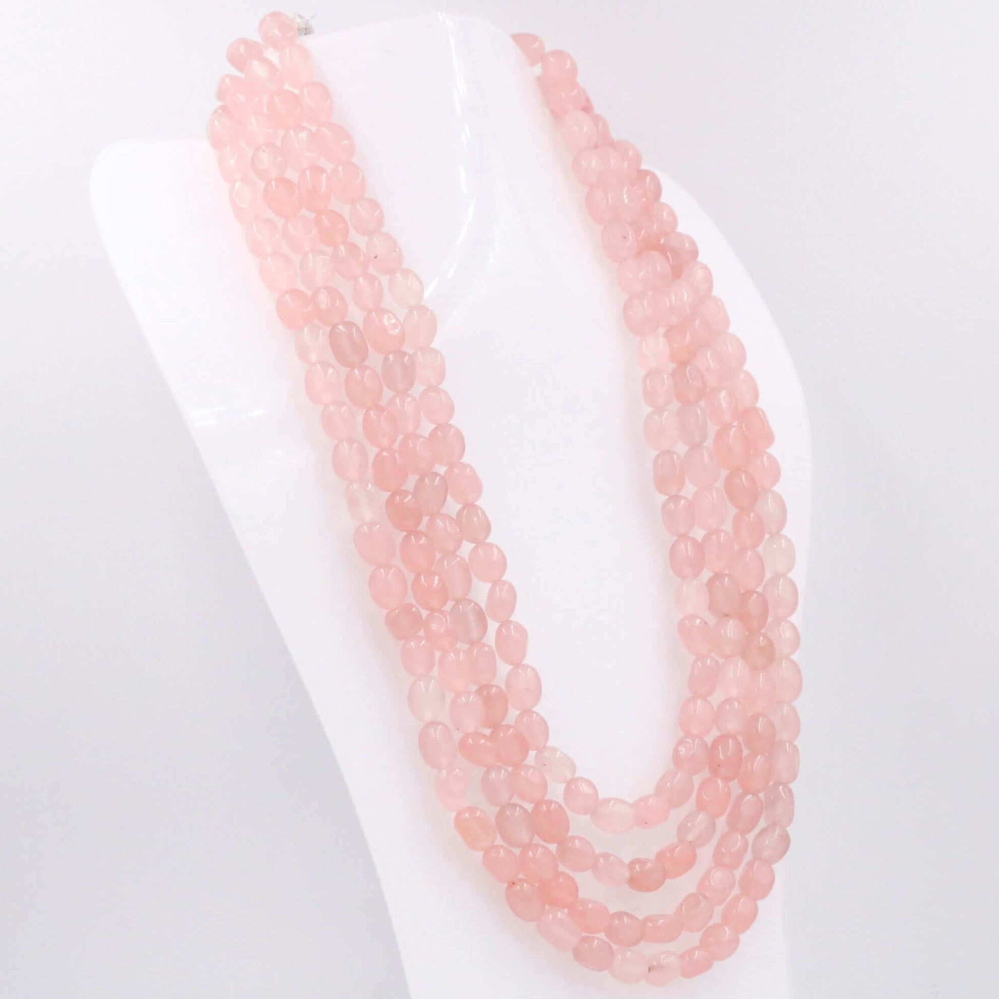 Peach Quartz Beaded Necklace - Taj Mahal Gems
