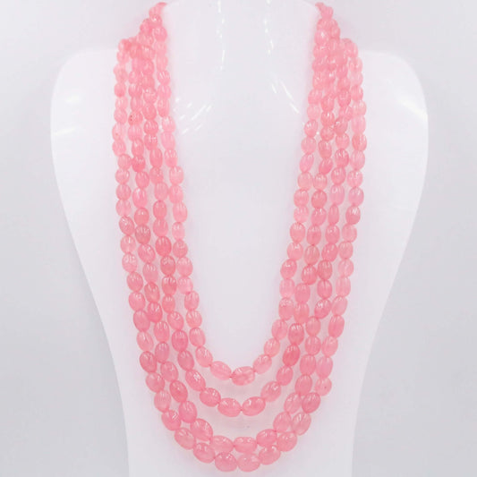 Peach Quartz Beaded Necklace - Taj Mahal Gems