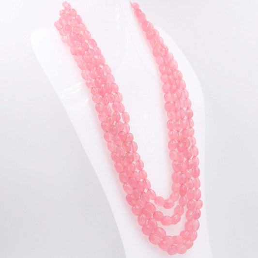 Peach Quartz Beaded Necklace - Taj Mahal Gems