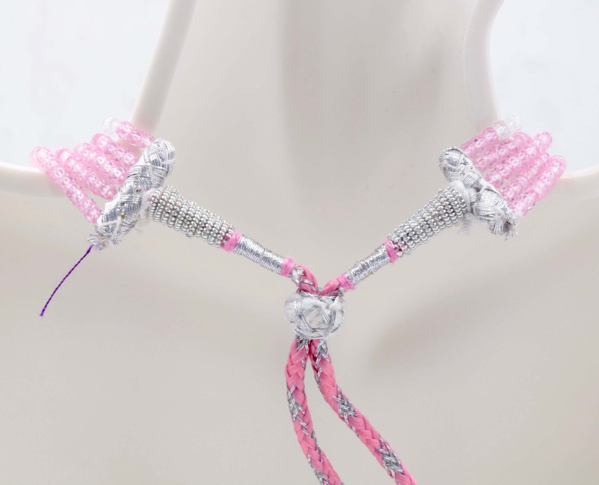 Pink and White color CZ Necklace - Taj Mahal Gems