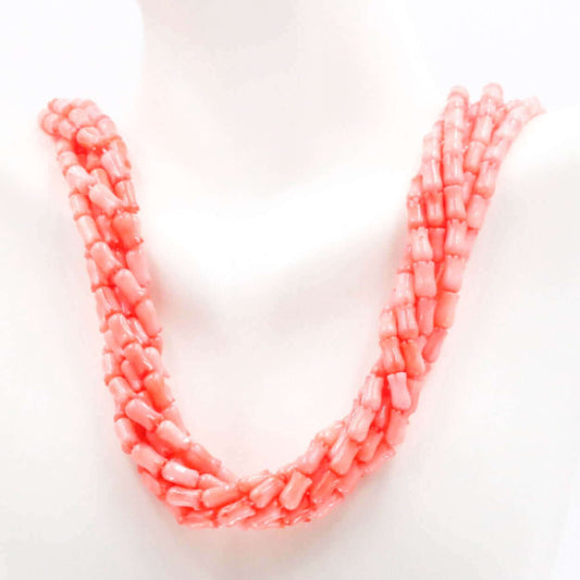 Pink Coral Tulip Beaded Strand - Taj Mahal Gems