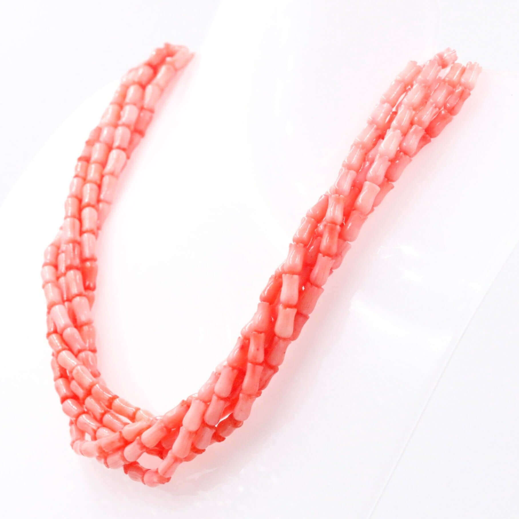 Pink Coral Tulip Beaded Strand - Taj Mahal Gems