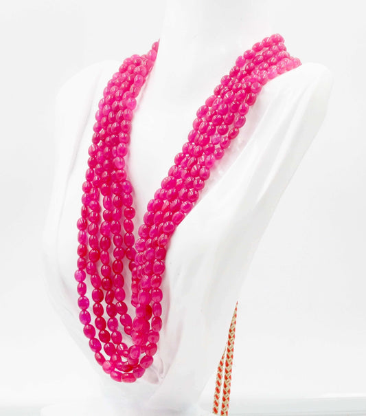 Pink Quartz Beaded Necklace - Taj Mahal Gems