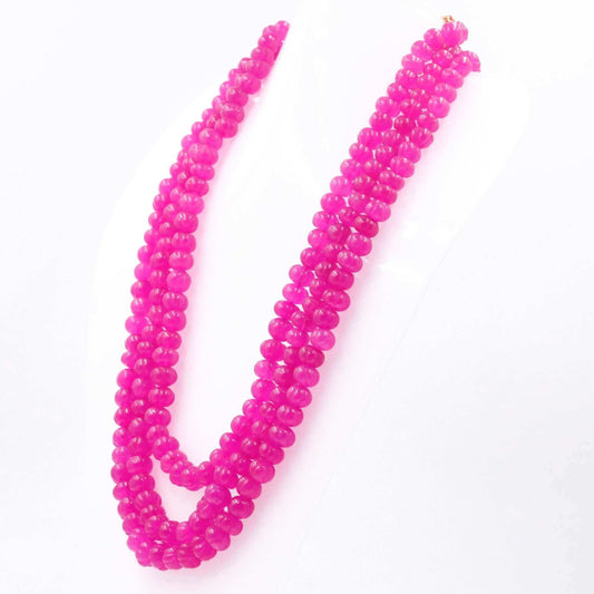 Pink Quartz Pumpkin Necklace - Taj Mahal Gems