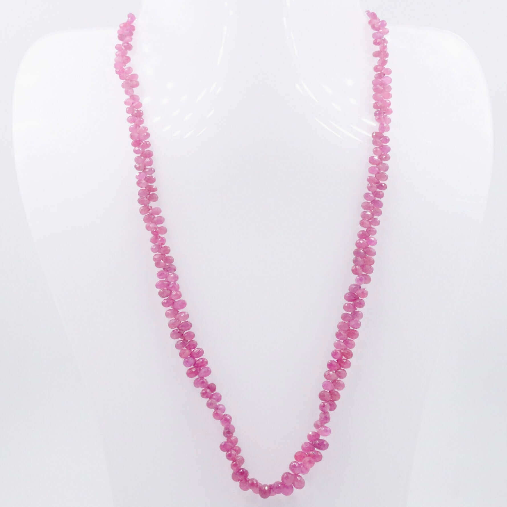 Pink Sapphire Beaded Necklace - Taj Mahal Gems