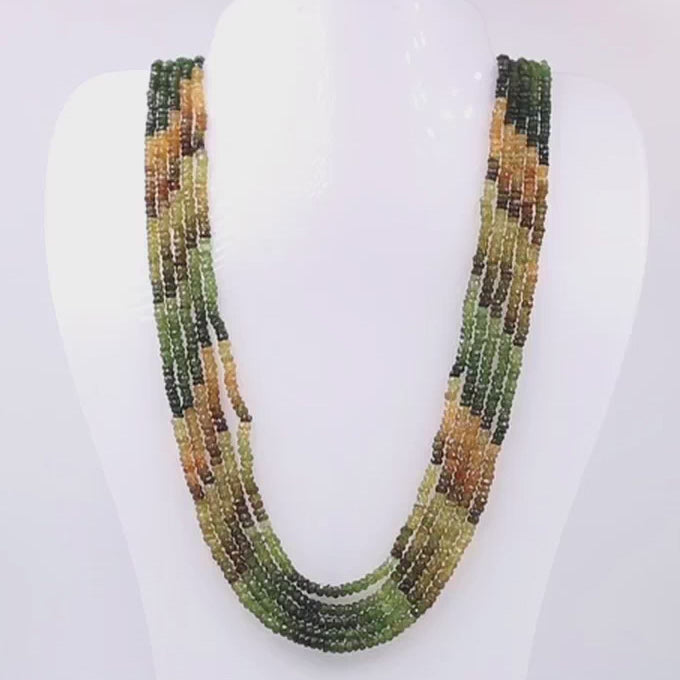 Multi Color Tourmaline Layered Necklace