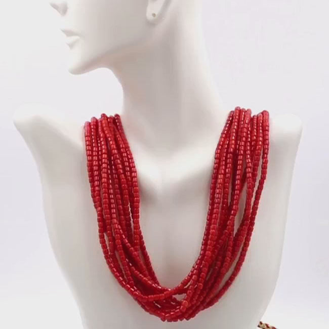 Natural Red Coral Necklace