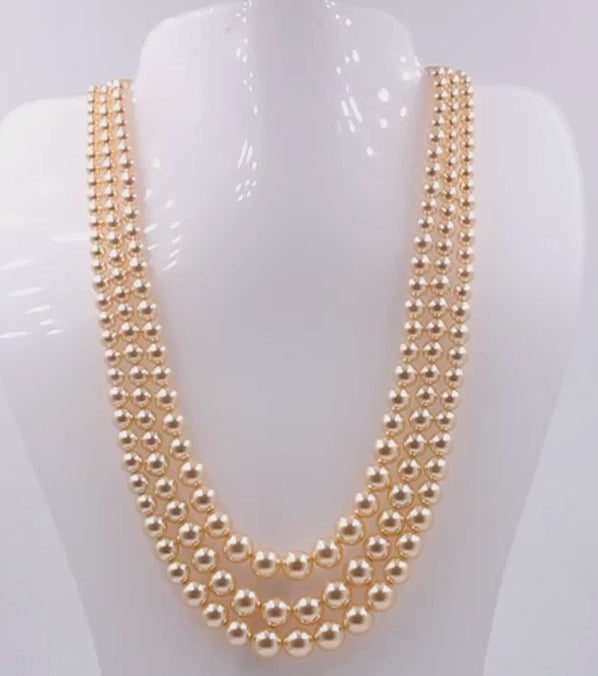 4-10mm beads Layered Swarovski pearl necklace