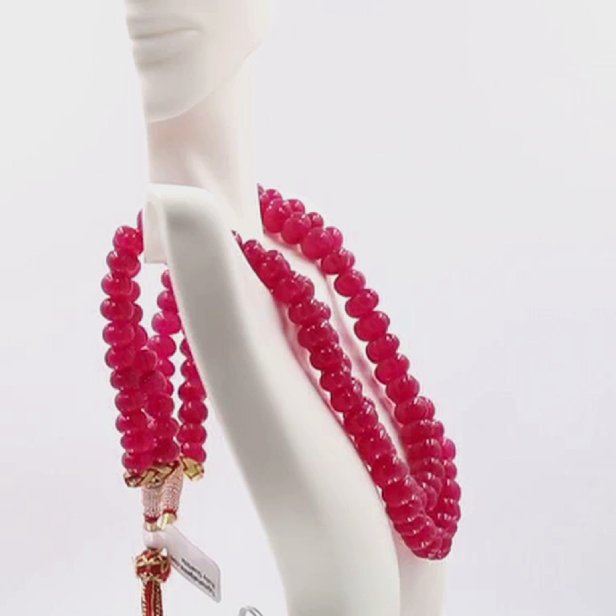 Red Quartz Pumpkin Beads Necklace - Taj Mahal Gems