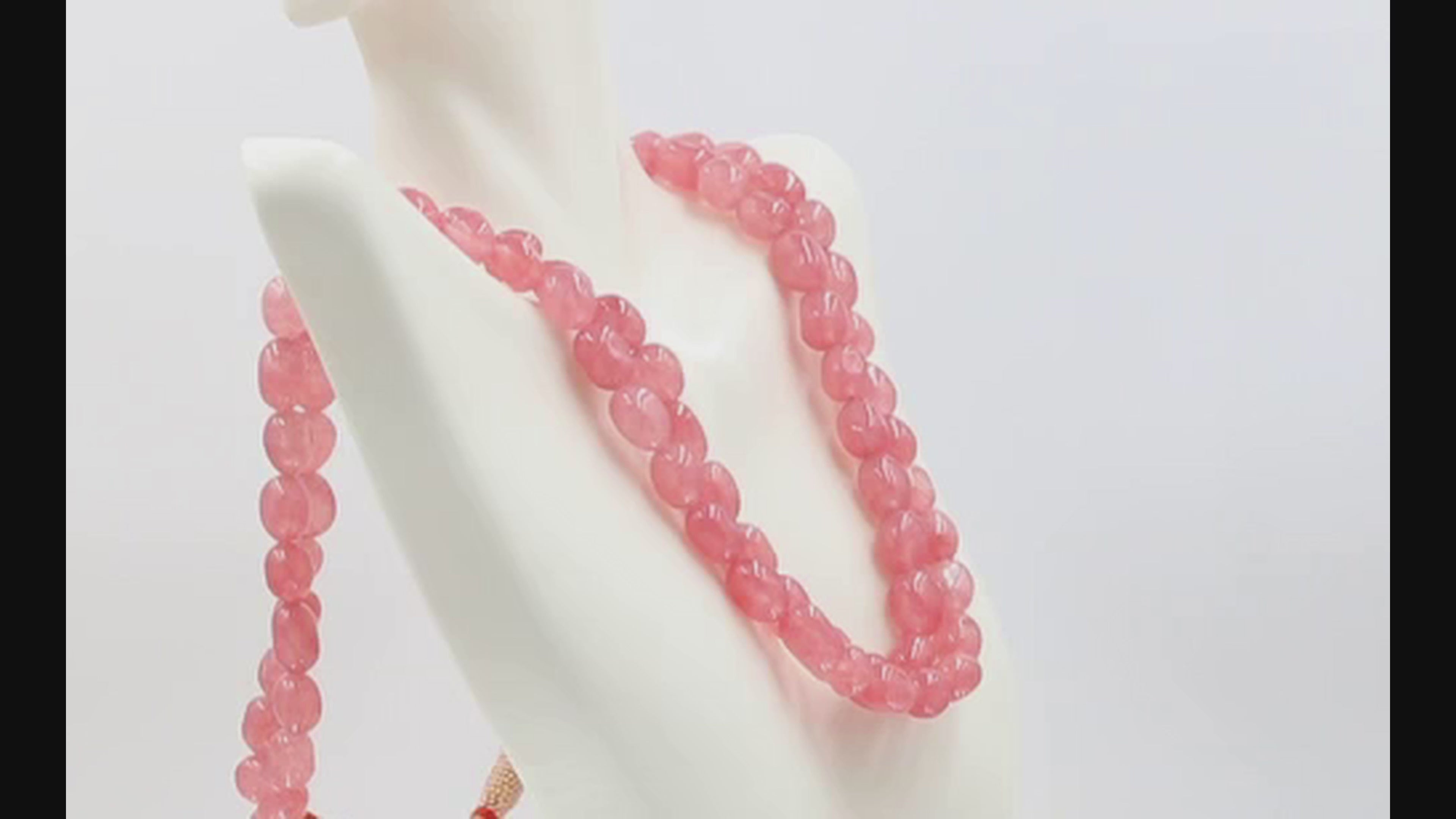 Peach Quartz Beaded Necklace - Taj Mahal Gems