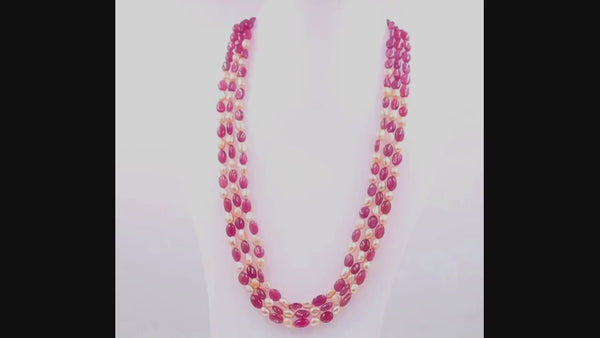 Multi Strand Ruby Necklace