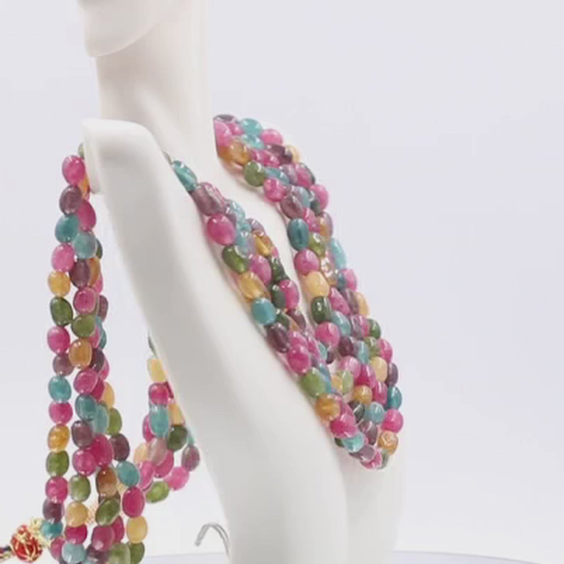 Multi - Color Quartz Beaded Necklace - Taj Mahal Gems