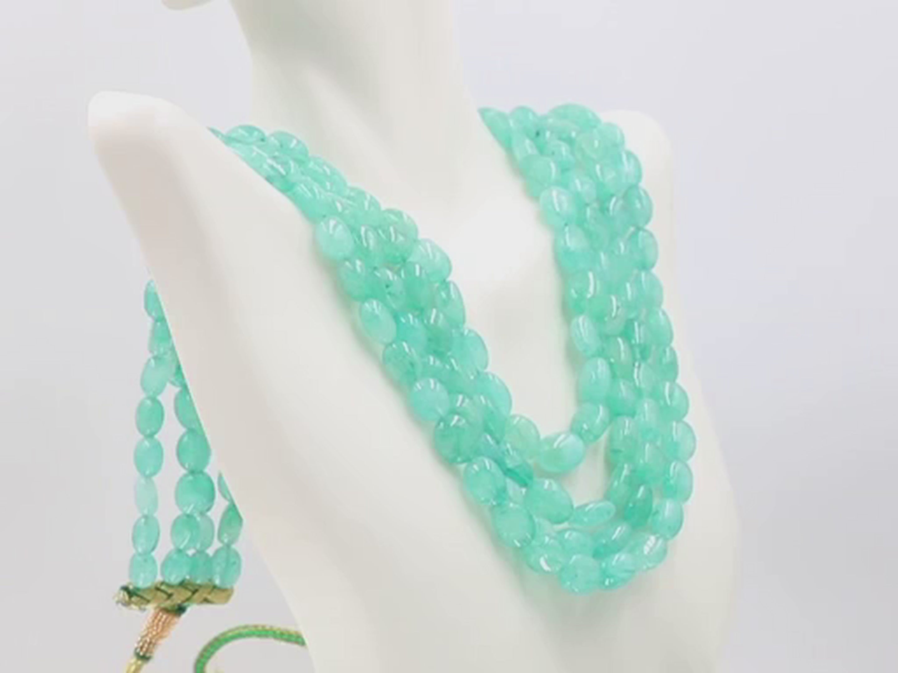 Emerald Beaded Gemstone Necklace - Taj Mahal Gems