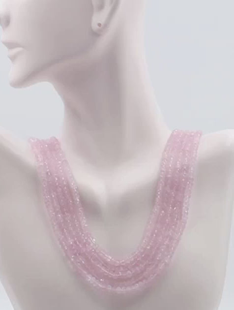 Rose Quartz Beaded Necklace - Taj Mahal Gems