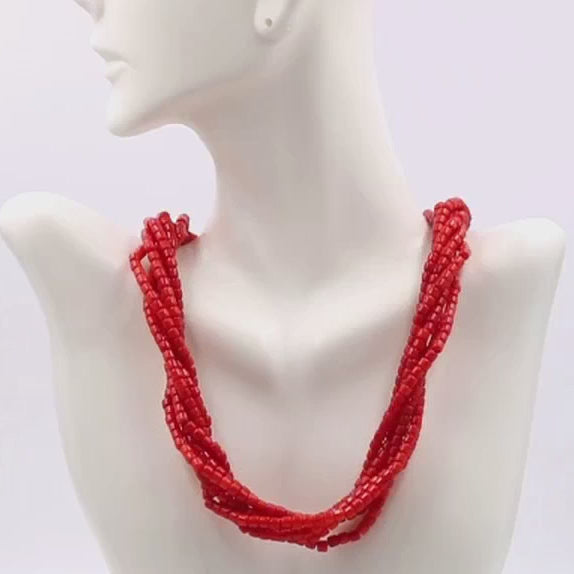 Layered Red Coral Necklace