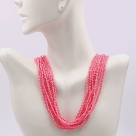  Multi Strand Pink Coral Necklace