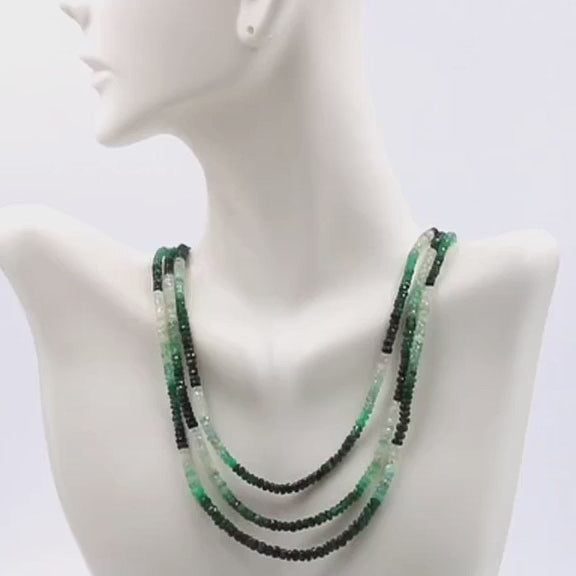 Emerald stone beads necklace