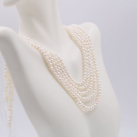 White Fresh Water Pearl Beads Necklace