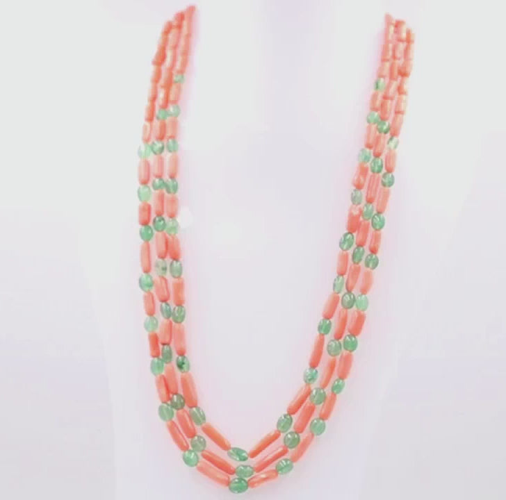 Aventurine orange Beaded Necklace 