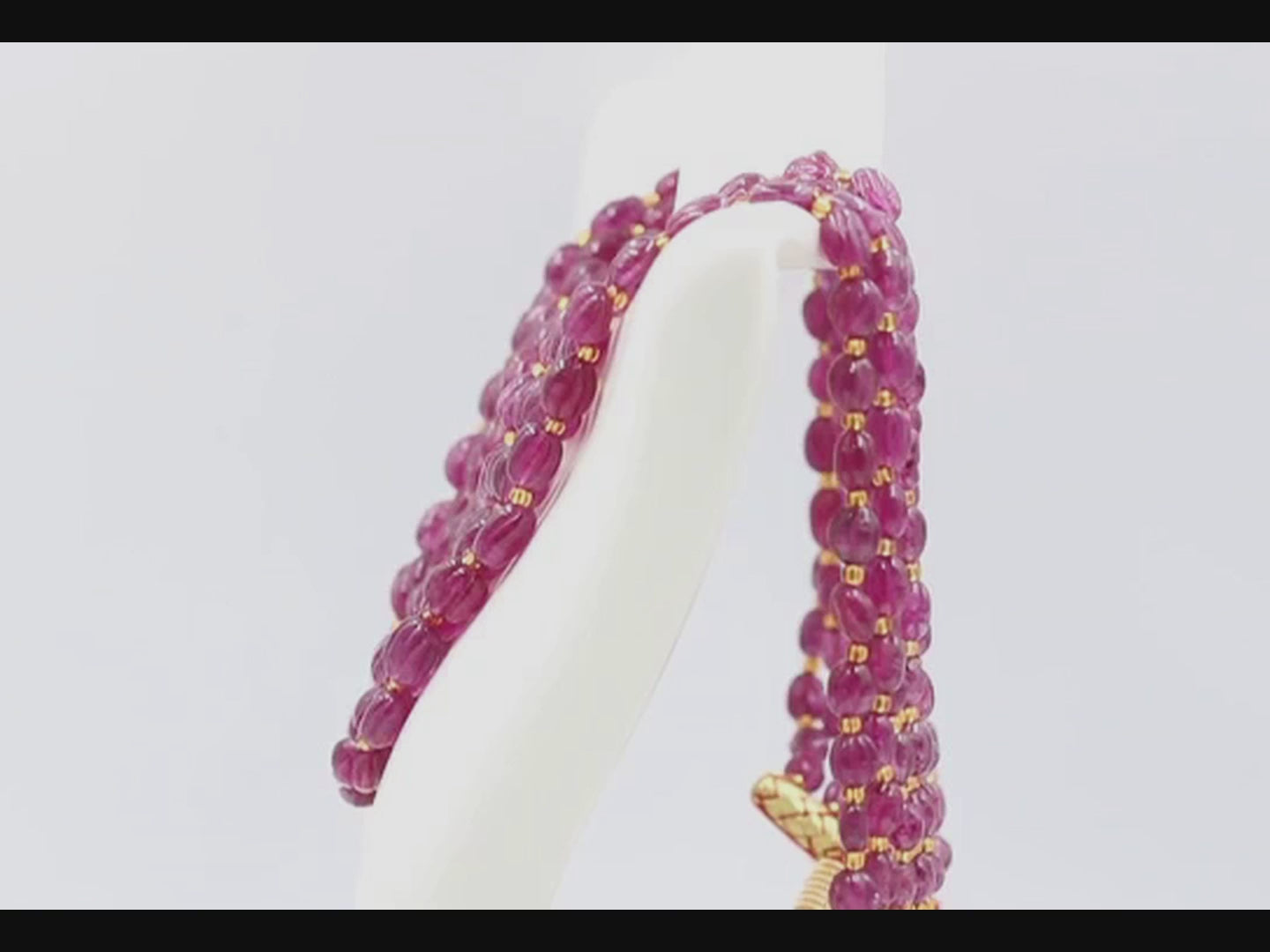 Strawberry Quartz Pumpkin Beaded Necklace - Taj Mahal Gems