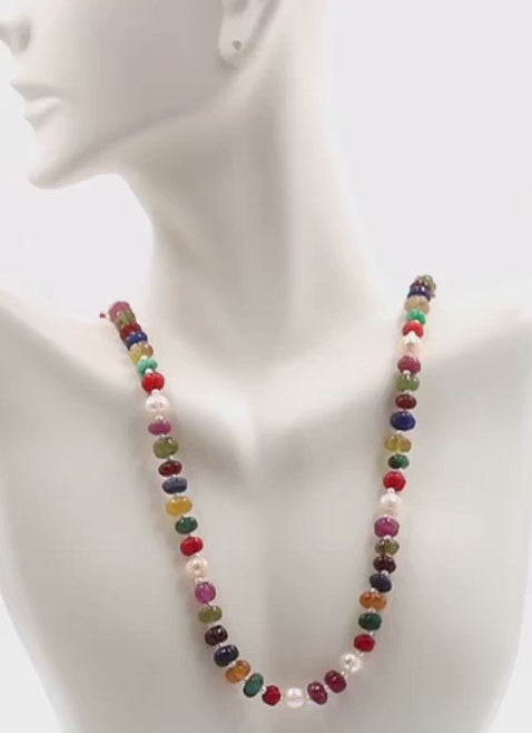 Multi Strand Navratna Necklace