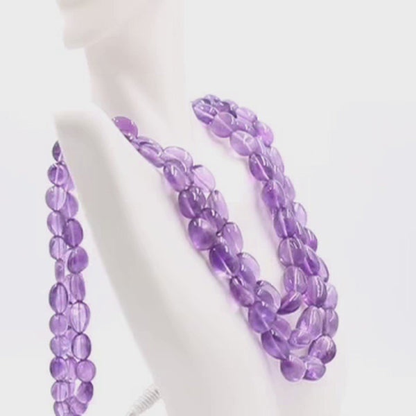 Purple Long Beaded Necklace 