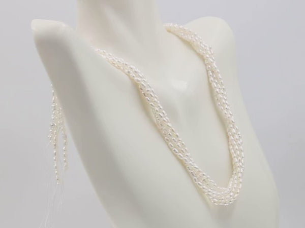 Long Ivory White Rice Oval Freshwater Pearls Beads for Jewellery Making