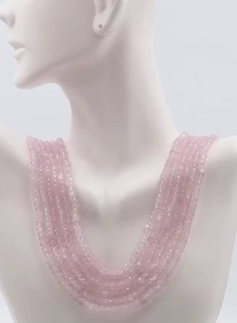 Rose Quartz Beaded Necklace - Taj Mahal Gems