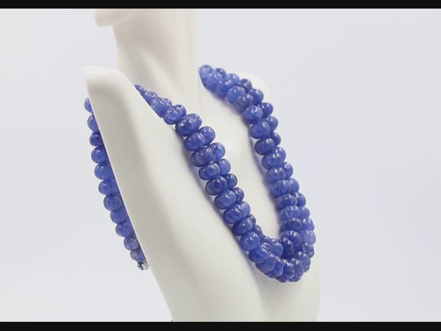 Navy Blue Quartz Pumpkin Necklace - Taj Mahal Gems