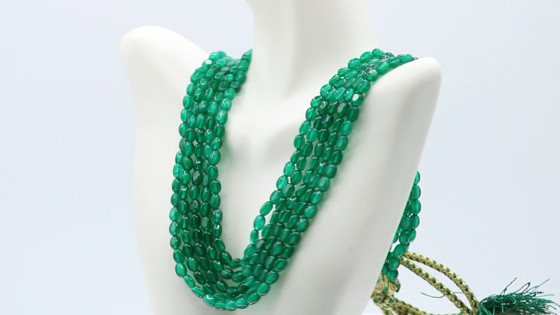 Green Quartz 5 Strand Layered Necklace