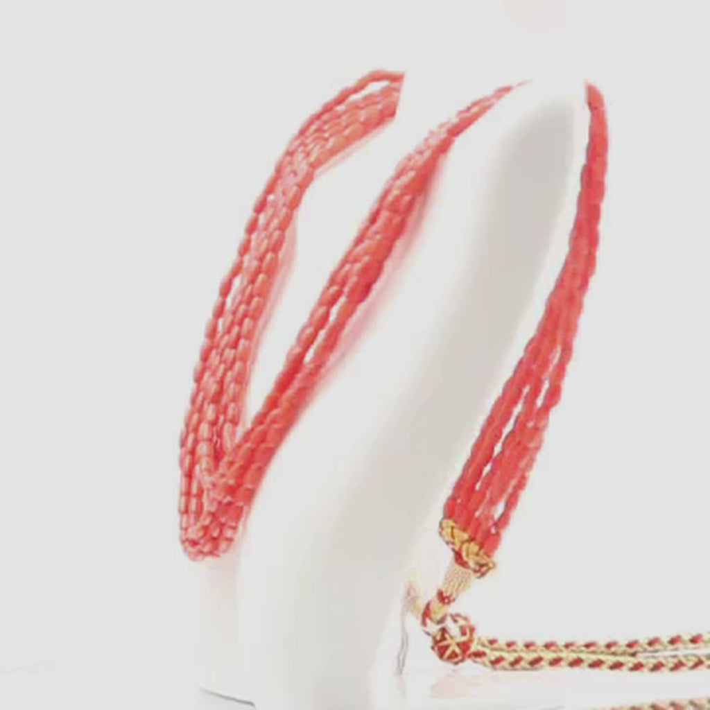 orange Layered Coral Necklace 