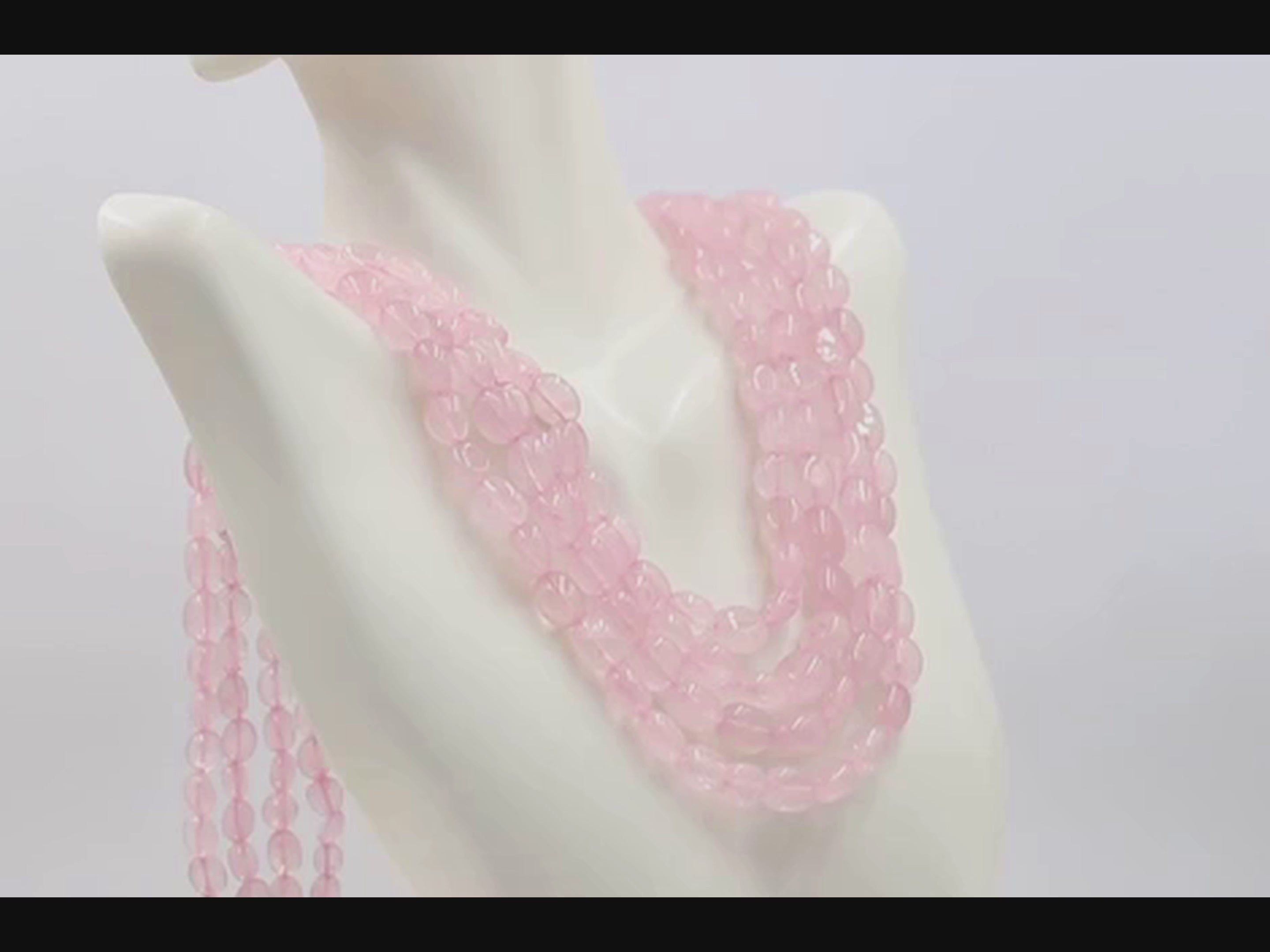 Rose Quartz Beaded Necklace - Taj Mahal Gems