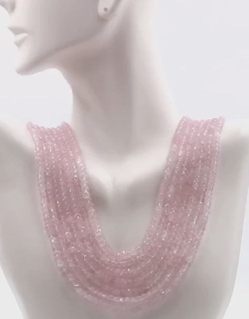 Rose Quartz Beaded Necklace - Taj Mahal Gems