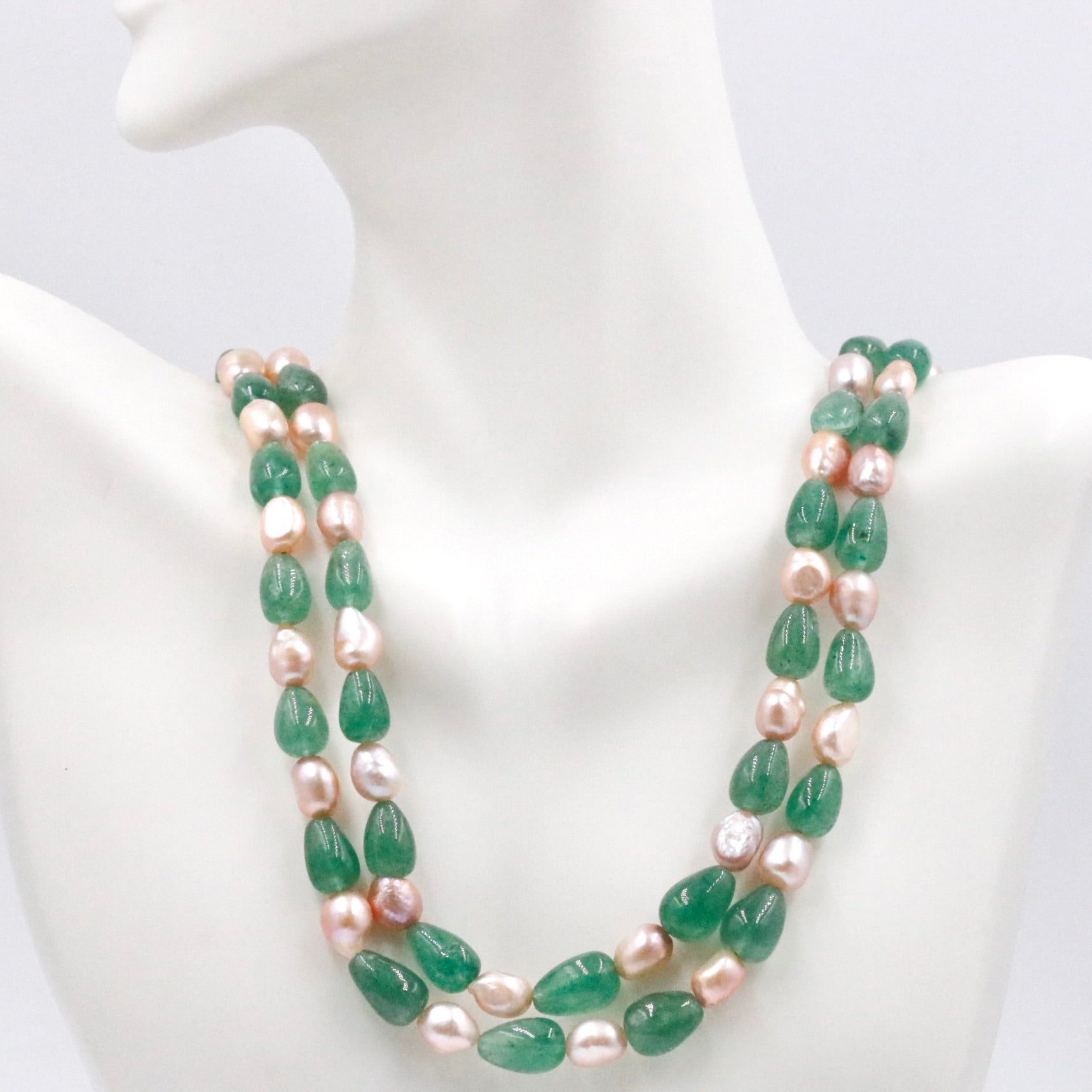 Quartz and Cultured Baroque Pearl Necklace - Taj Mahal Gems