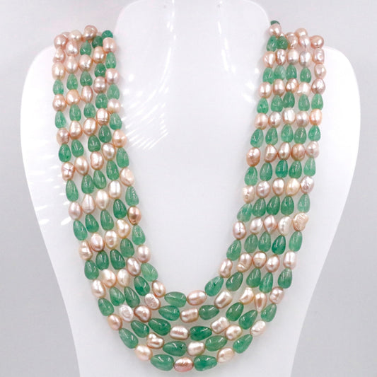 Quartz and Freshwater Baroque Pearl Necklace - Taj Mahal Gems