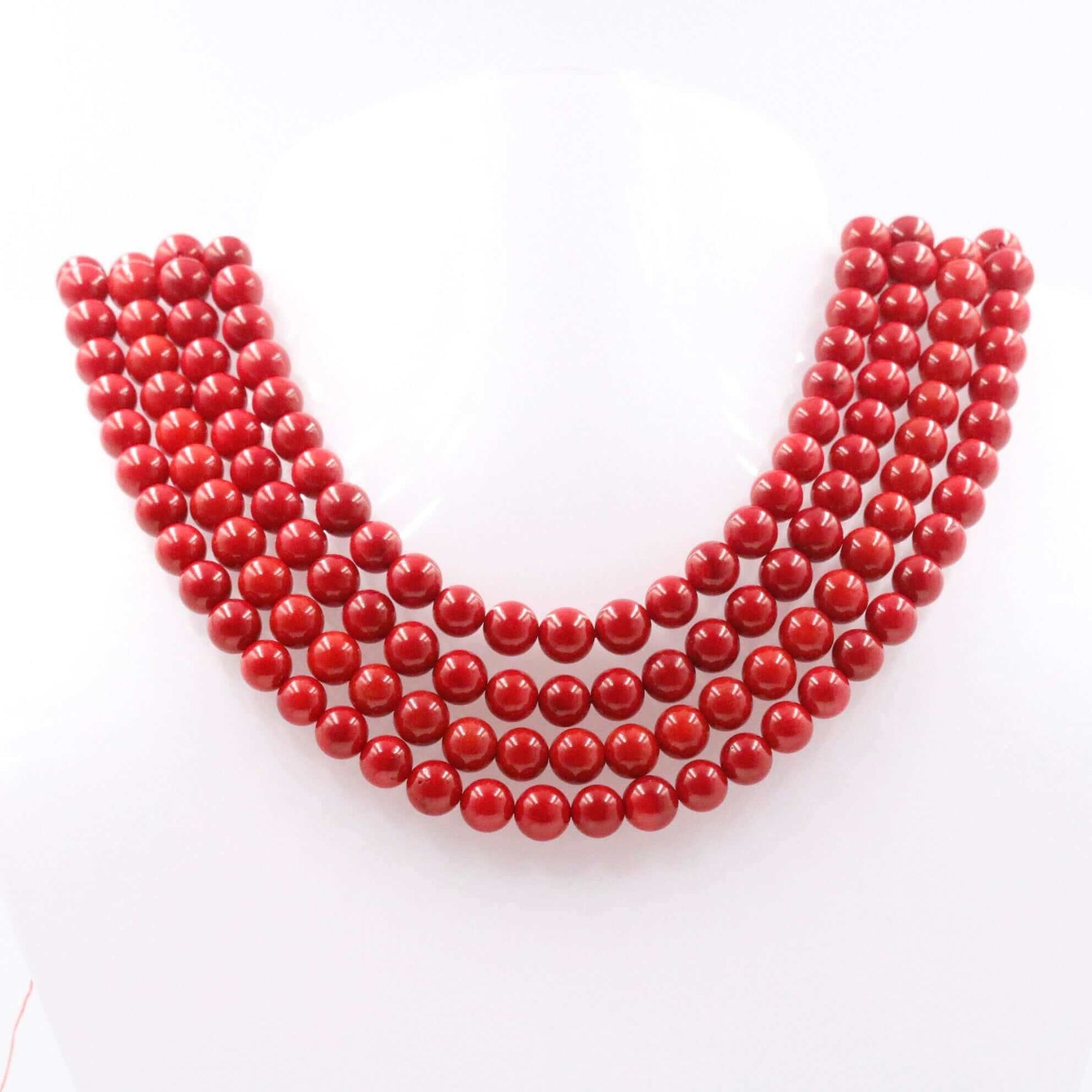 Red Orange Coral Beads Strand - Taj Mahal Gems