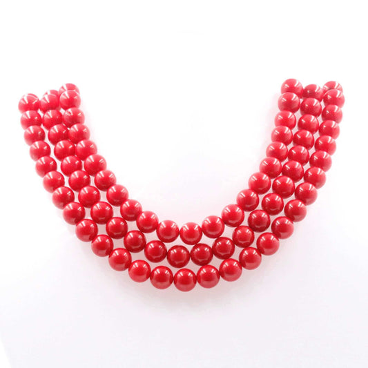 Red Orange Coral Beads Strand - Taj Mahal Gems