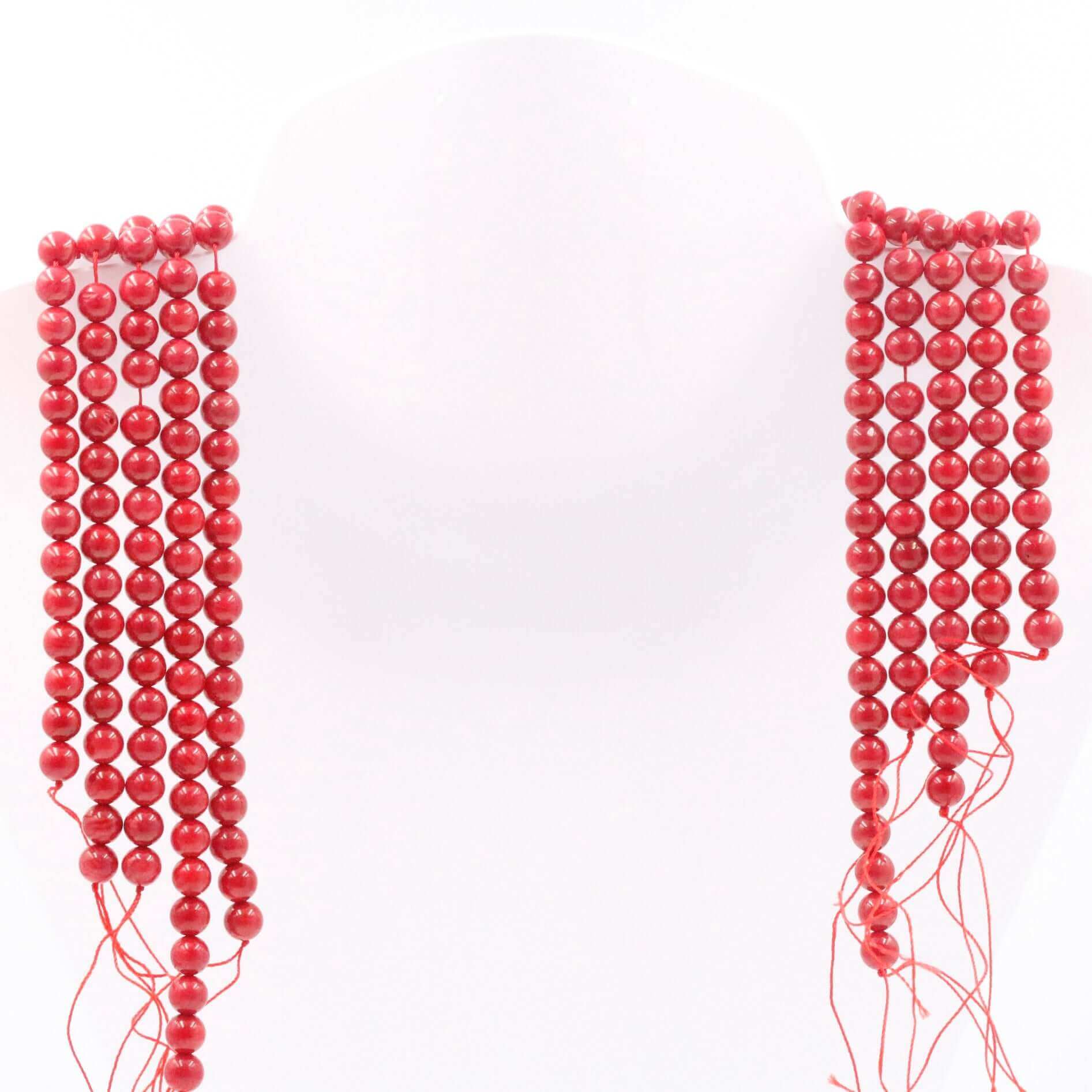 Red Orange Coral Beads Strand - Taj Mahal Gems