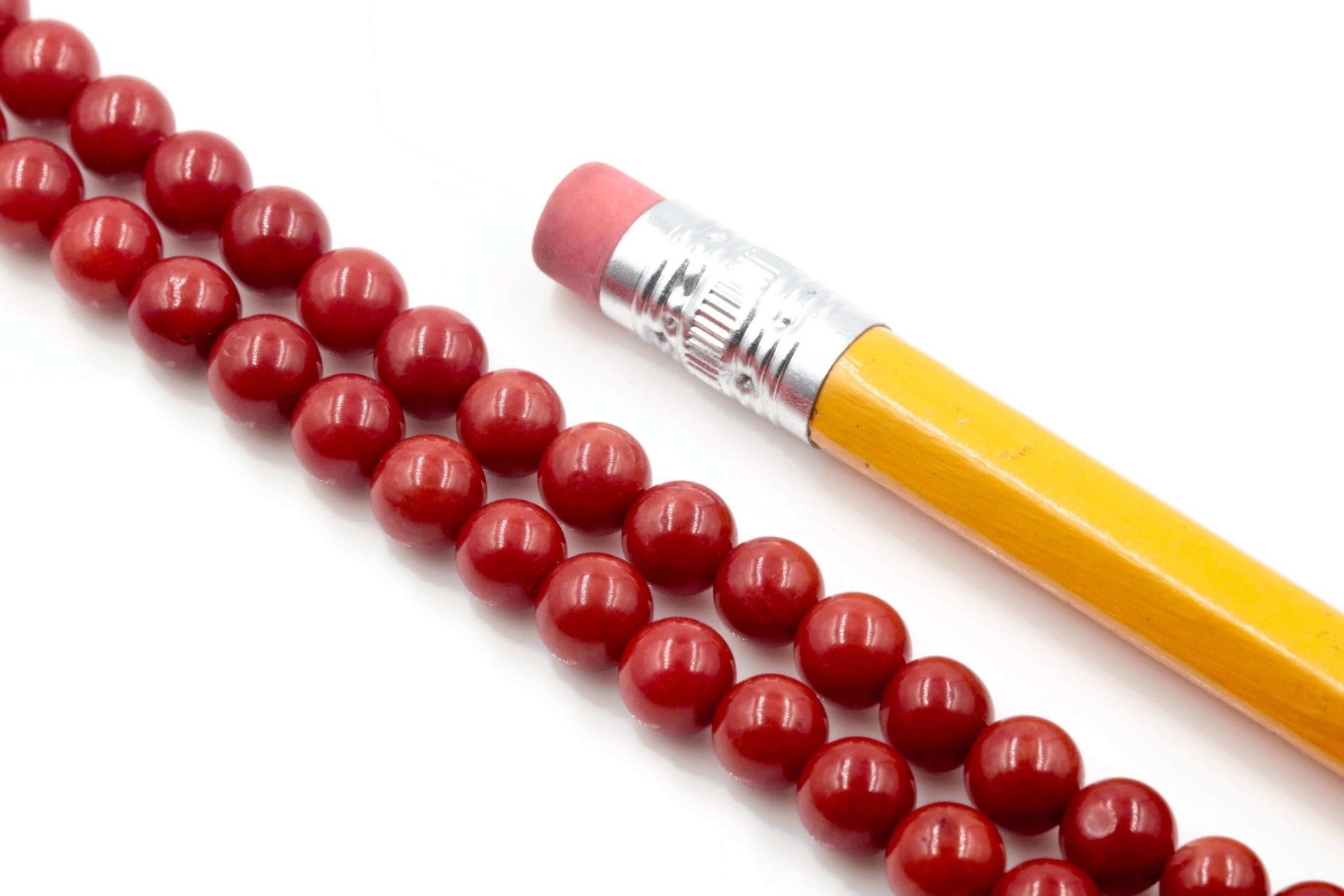 Red Orange Coral Beads Strand - Taj Mahal Gems
