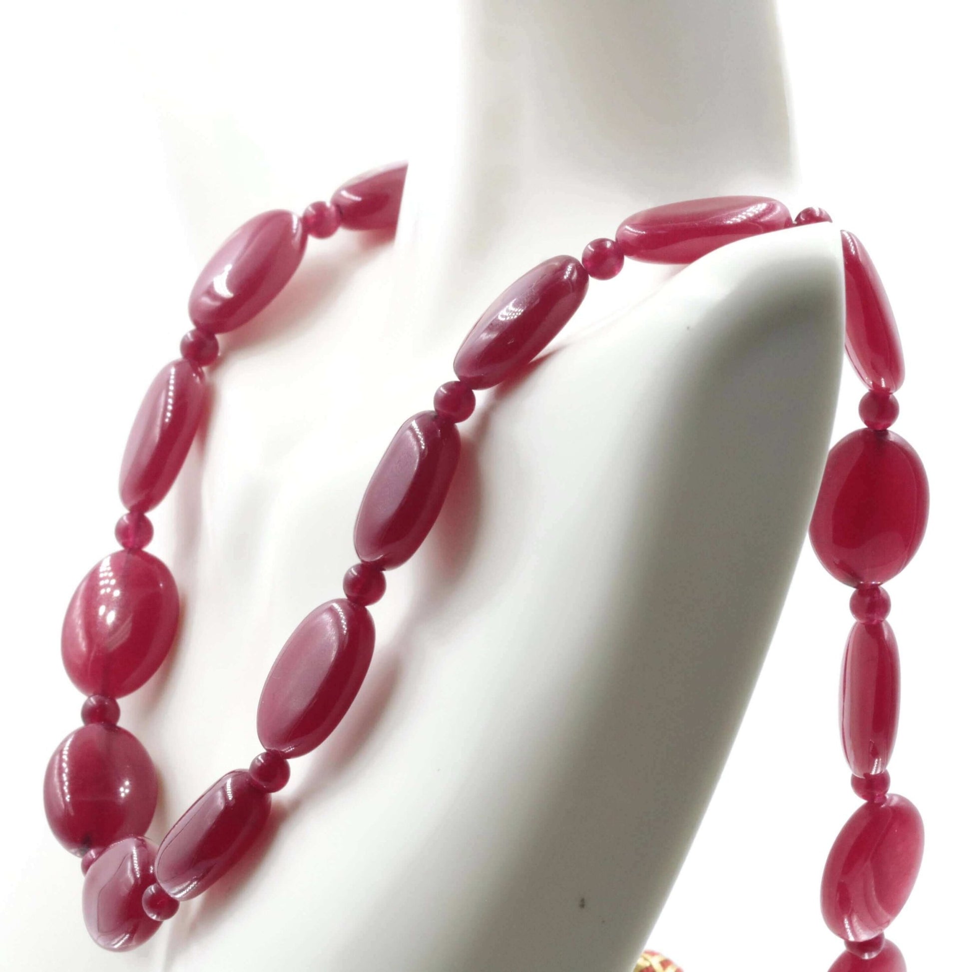 Red Quartz Beaded Necklace - Taj Mahal Gems