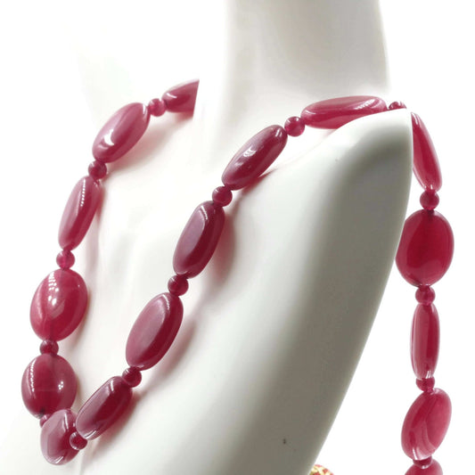 Red Quartz Beaded Necklace - Taj Mahal Gems