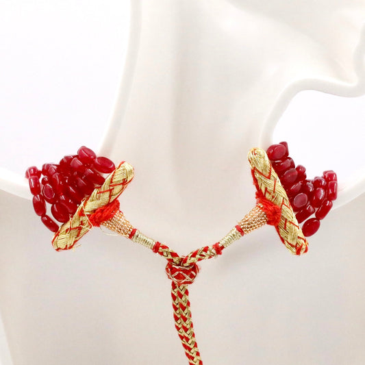 Red Quartz Beaded Necklace - Taj Mahal Gems