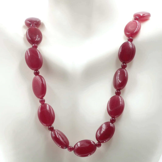 Red Quartz Beaded Necklace - Taj Mahal Gems