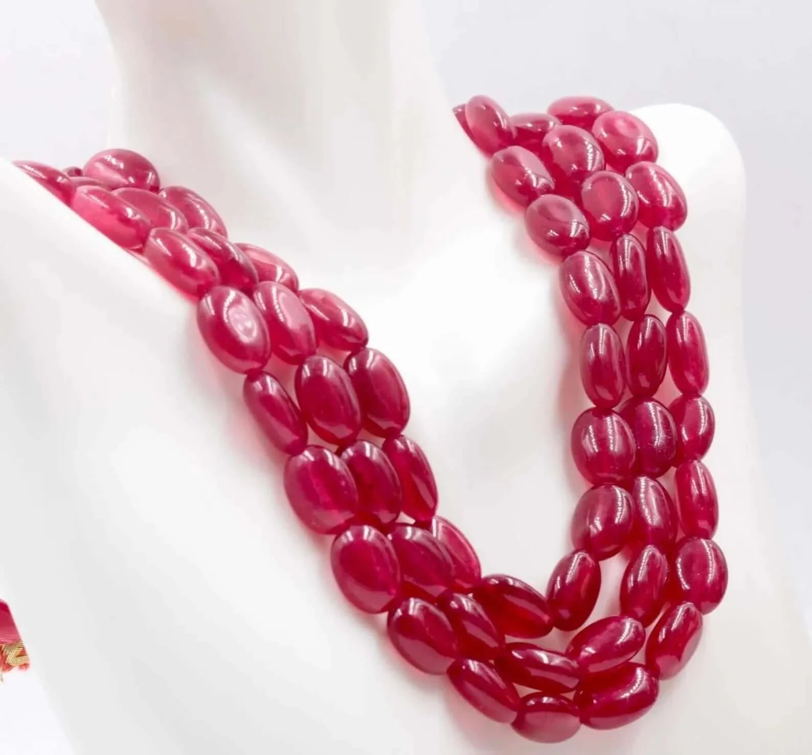Red Quartz Beaded Necklace - Taj Mahal Gems