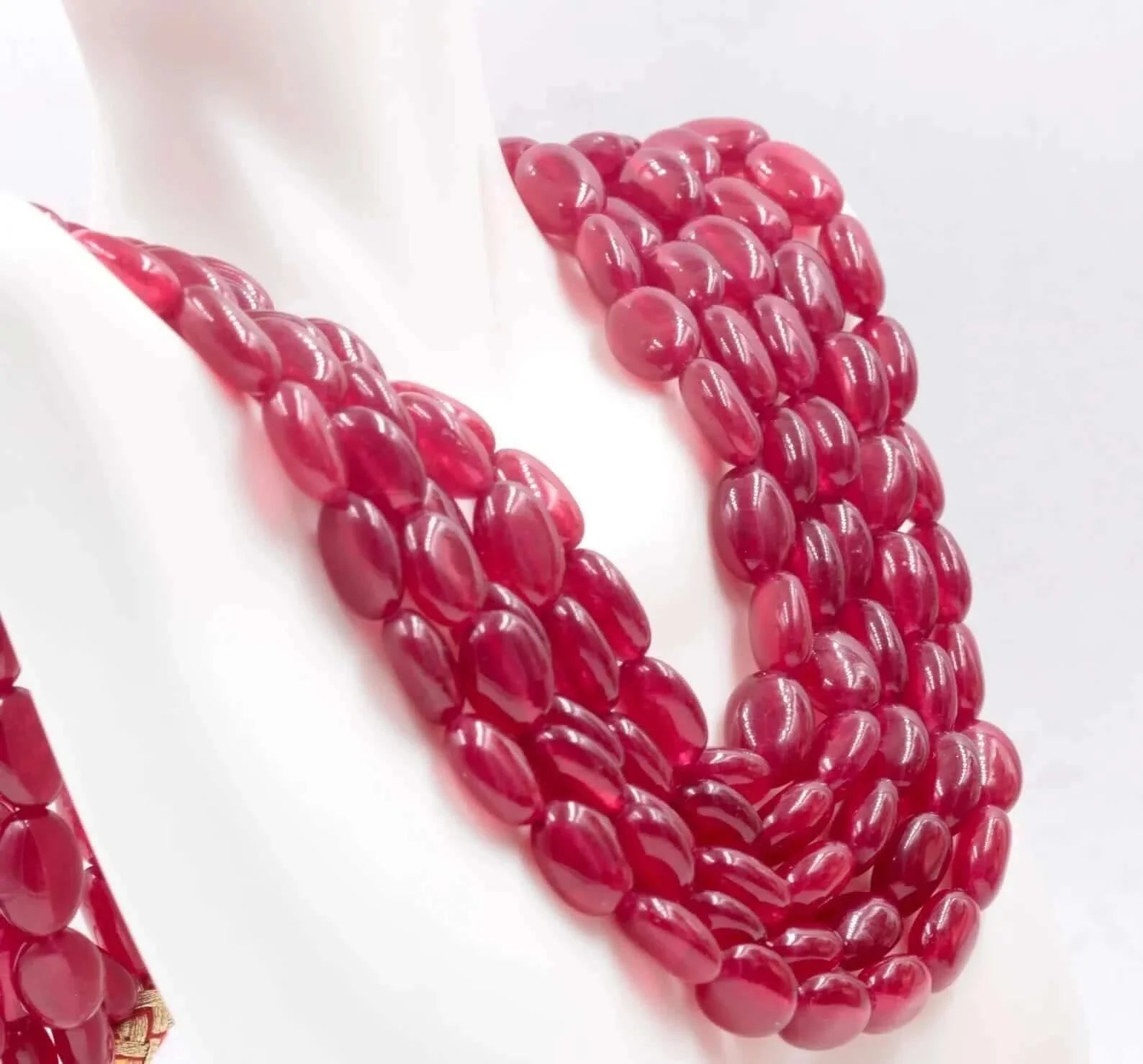 Red Quartz Beaded Necklace - Taj Mahal Gems