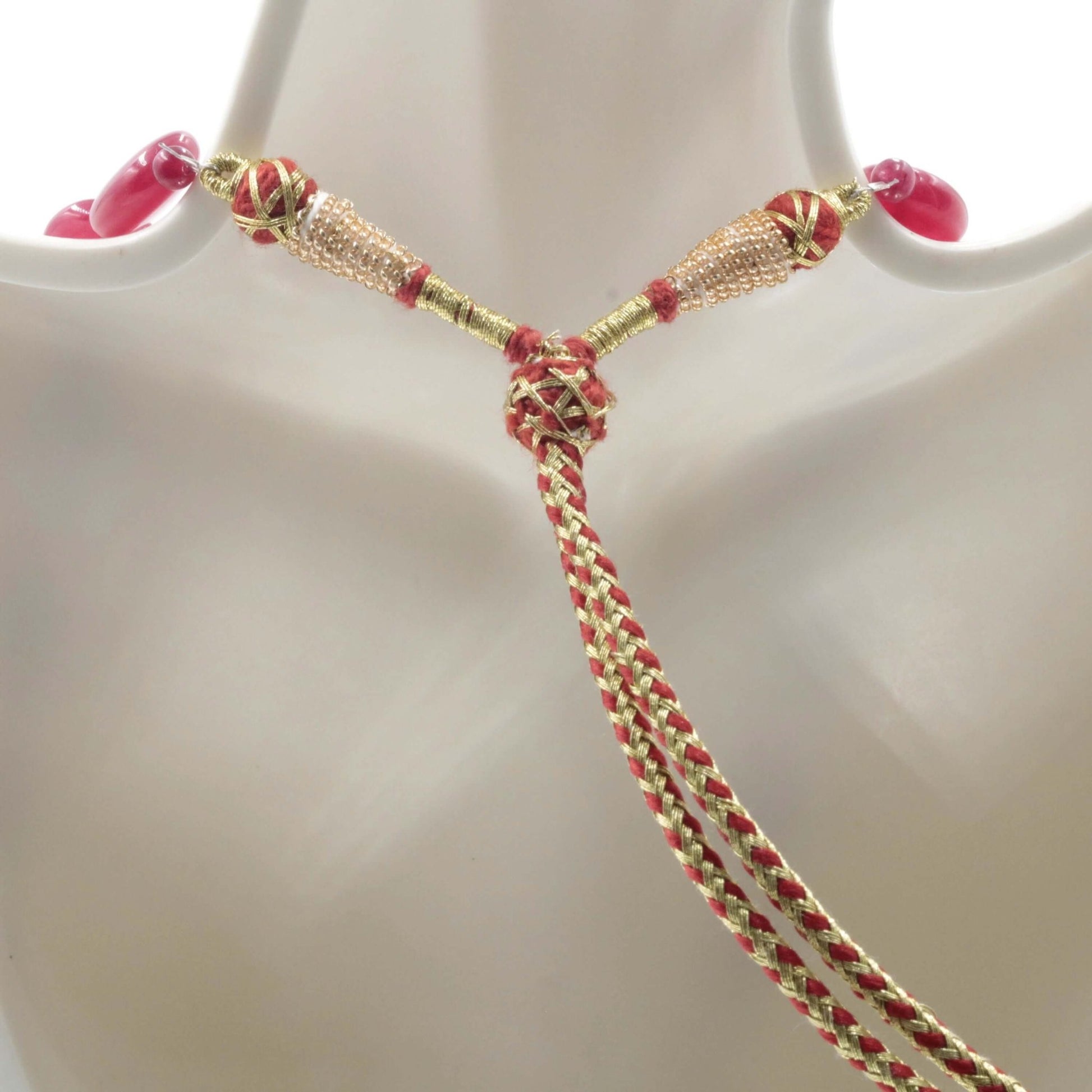 Red Quartz Beaded Necklace - Taj Mahal Gems