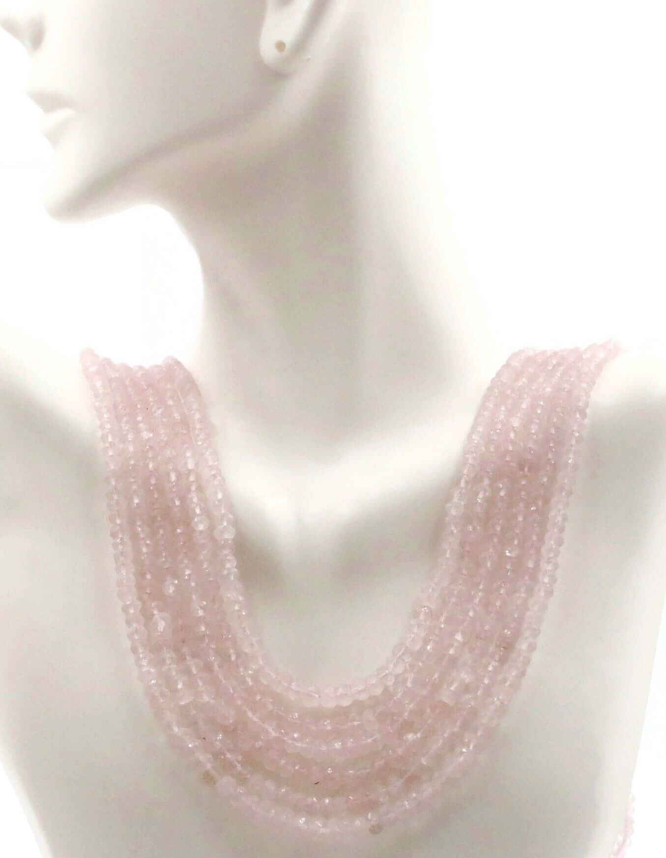 Rose Quartz Beaded Necklace - Taj Mahal Gems